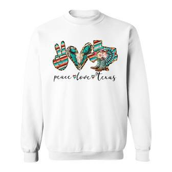 Peace Love Texas State Cowgirl Boot Western Girl Texas Pride Sweatshirt | Mazezy