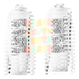 Peace Out Tenth Grade Cute Groovy Last Day Of 10Th Grade Sweatshirt | Mazezy