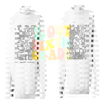 Peace Sign Out Sixth Grade Groovy Last Day School 6Th Grade Sweatshirt | Mazezy