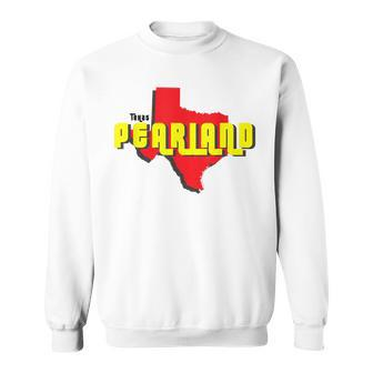 Pearland Texas State Outline Retro Tx Sweatshirt | Mazezy