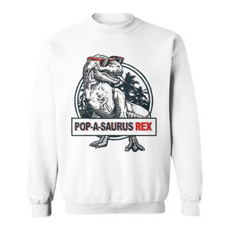 Popasaurus Rex Papa Grandpa Pregnancy Funny Fathers Gift Sweatshirt | Mazezy