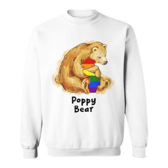 Poppy Bear Proud Dad Lgbt Gay Pride Lgbt Dad Gifts Sweatshirt | Mazezy