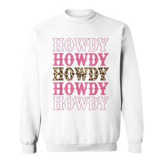 Preppy Cowgirl Howdy Pink Sweatshirt | Mazezy CA
