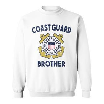 Proud Us Coast Guard Brother Military Pride Gift For Mens Pride Month Funny Designs Funny Gifts Sweatshirt | Mazezy