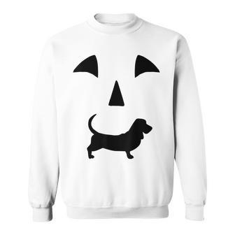 Pumpkin Basset Hound Dog Halloween Sweatshirt | Mazezy