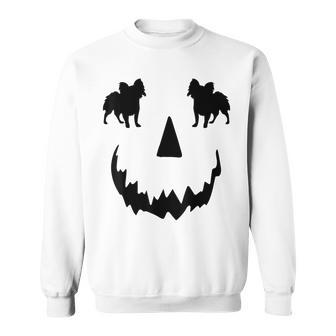 Pumpkin Papillon Dog Halloween Sweatshirt | Mazezy