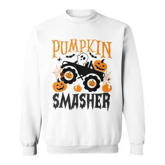 Pumpkin Smasher Monster Truck Halloween Night Sweatshirt | Mazezy