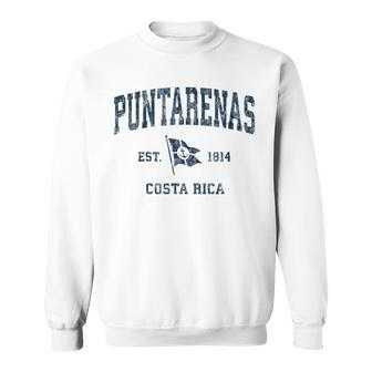 Puntarenas Vintage Sports Navy Boat Anchor Flag Sweatshirt | Mazezy