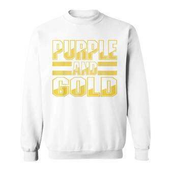 Purple & Gold Game Day Group For High School Football Sweatshirt - Seseable