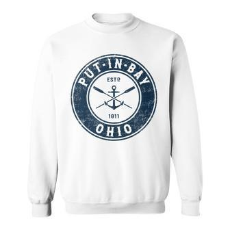 Put-In-Bay Ohio Oh Vintage Boat Anchor & Oars Sweatshirt | Mazezy