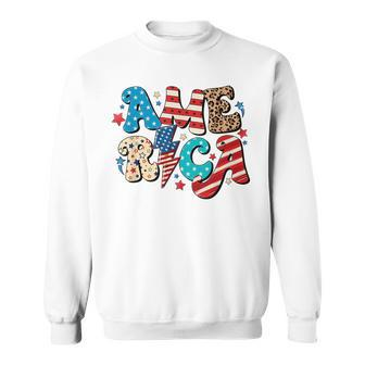 Red White And Blue America Usa Summer Bbq 4Th Of July Usa Funny Gifts Sweatshirt | Mazezy