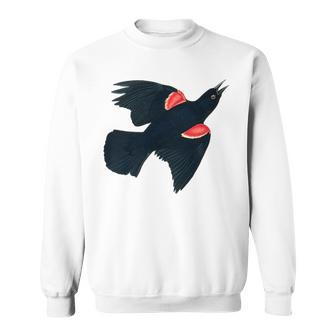 Red-Winged Blackbird Flying Red Winged Blackbird Sweatshirt | Mazezy