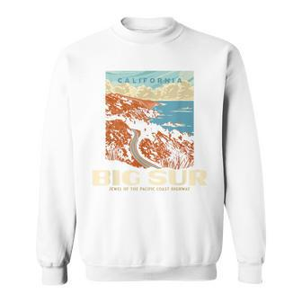 Retro Big Sur California Coast Wpa Style Vintage Graphic Sweatshirt | Mazezy