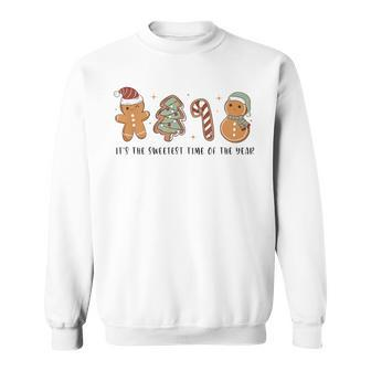 Retro Christmas Gingerbread Cookie Sweetest Time Of The Year Sweatshirt | Mazezy