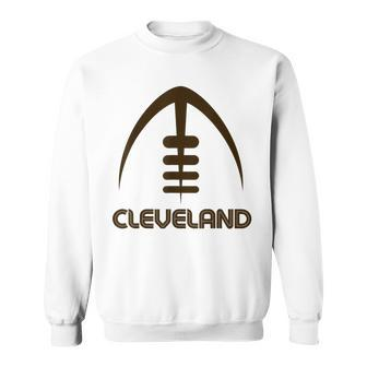Retro Cleveland Cle Orange Brown Vintage Design Classic Font Sweatshirt - Seseable