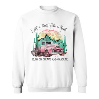 Retro Desert Truck Got A Heart Like A Truck Western Country Sweatshirt | Mazezy