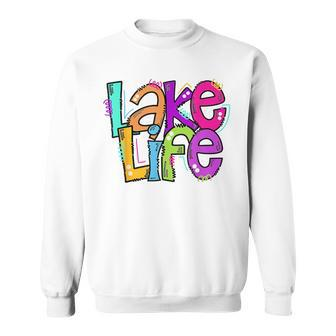 Retro Lake Life Apparel Lake Lover Gifts Travel Adventure Sweatshirt | Mazezy