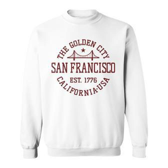 Retro San Francisco California Throwback Bridge Souvenir Sweatshirt - Seseable