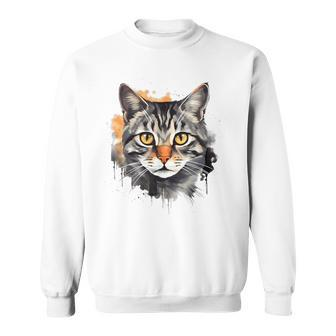 Retro Style European Shorthair Cat Sweatshirt | Mazezy