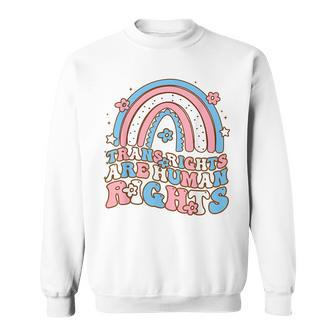 Retro Trans Rights Are Human Rights Conming Out Day Sweatshirt - Thegiftio UK