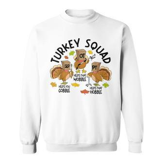 Retro Turkey Squad Thanksgiving Slp Ot Pt Speech Therapy Sweatshirt - Monsterry UK