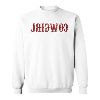 Retro Vintage Reverse Cowgirl Rodeo Western Country Southern Sweatshirt | Mazezy