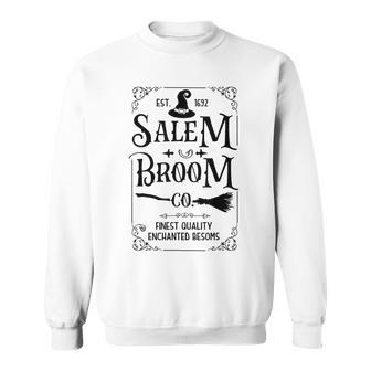 Salem Broom Co Est 1692 Funny Witch Halloween Vintage Witchy Salem Funny Gifts Sweatshirt | Mazezy