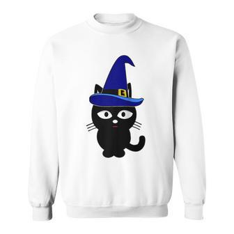 Scary Halloween Black Cats Wizard Witch Kitty Cat Sweatshirt | Mazezy