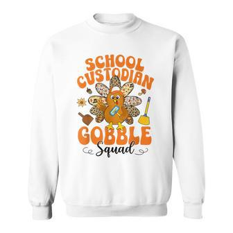 School Custodian Gobble Squad Happy Thanksgiving Sweatshirt | Mazezy