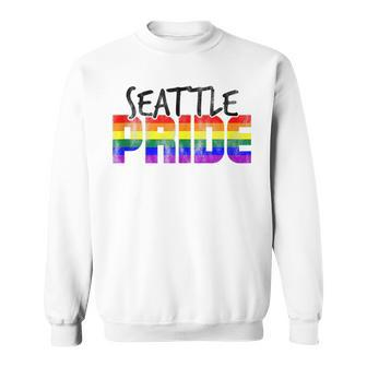 Seattle Pride Lgbtq Flag Sweatshirt | Mazezy