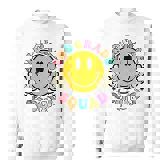 Second 2Nd Grade Squad Smile Face First Day Back To School Sweatshirt | Mazezy