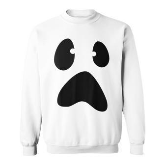 Silly Ghost Face Ghost Scary Face Lazy Halloween Sweatshirt | Mazezy