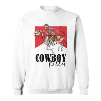 Skeleton Cowboy Killer Western Graphic Country Girl Vintage Sweatshirt | Mazezy