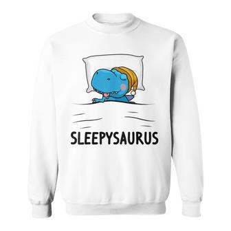 Sleepysaurus Nigh Dinosaur Dino T-Rex Nightgown Sleep Sweatshirt - Seseable
