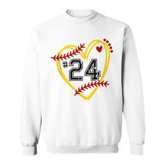 Softball Jersey 24 Trendy Softball Softball Heart Softball Funny Gifts Sweatshirt | Mazezy