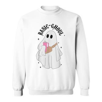 Spooky Season Cute Ghost Halloween Costume Basic Ghoul Sweatshirt | Mazezy