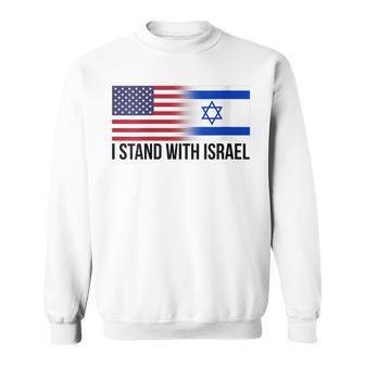 I Stand With Israel American Israeli Flag Jewish Sweatshirt | Mazezy