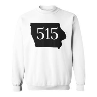 State Of Iowa 515 Black Outline Sweatshirt | Mazezy