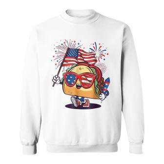 Taco Sunglasses American Flag Usa Funny 4Th Of July Gifts Usa Funny Gifts Sweatshirt | Mazezy