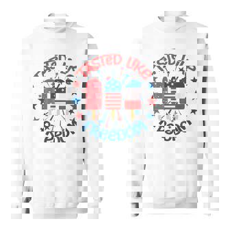 Tasted Like Freedom Popsicle 4Th Of July Usa Patriotic Patriotic Funny Gifts Sweatshirt | Mazezy