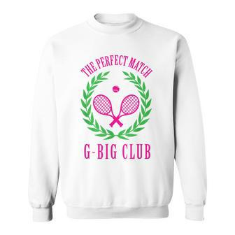 Tennis Match Club Little G Big Sorority Reveal Sweatshirt | Mazezy