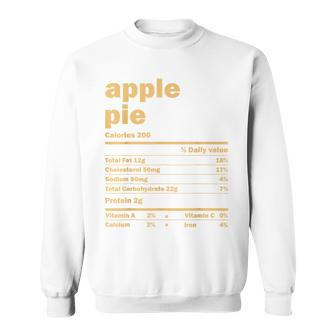 Thanksgiving Christmas Apple Pie Nutritional Facts Sweatshirt - Monsterry UK