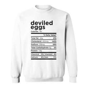 Thanksgiving Deviled Eggs Nutrition Facts Costume Funny Sweatshirt | Mazezy