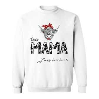 This Mama Loves Her Herd Cowgirl Mothers Day Boys Girls Sweatshirt | Mazezy