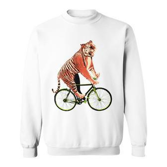 Tiger Riding Bicycle Tiger For A Cyclist Sweatshirt | Mazezy