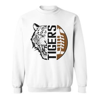 Tigers Swash School Spirit Orange Black Football Sports Fan Sweatshirt | Mazezy