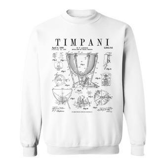 Timpani Kettle Drum Vintage Patent Timpanist Drawing Print Sweatshirt | Mazezy