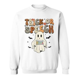 Trick Or Speech Halloween Speech Language Pathologist Slp Sweatshirt - Seseable