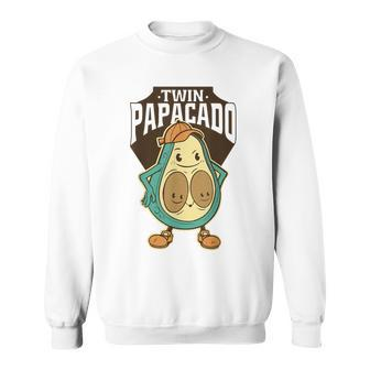 Twin Papacado Avocado Father Dad Fathers Day Father Of Twins Gift For Mens Sweatshirt | Mazezy