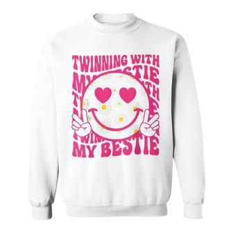 Twinning With My Bestie Spirit Week Twin Day Best Friend 70S Sweatshirt - Monsterry